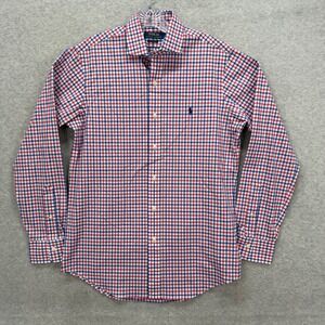 Polo Ralph Lauren Shirts Mens Small Red White Blue Gingham Classic Performance